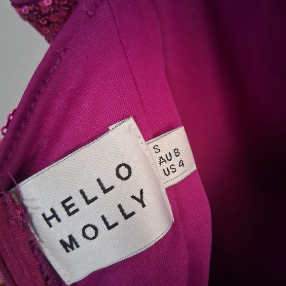 Hello Molly Size 4 Citadel Skies Pink Sequin Mini Dress Party Formal Barbie - Picture 7 of 8